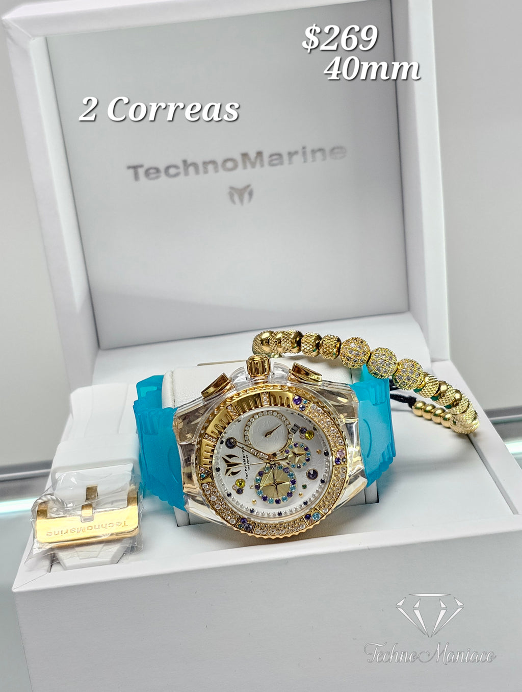 Cruise Dream 40mm/ 2 Correas Gold/White