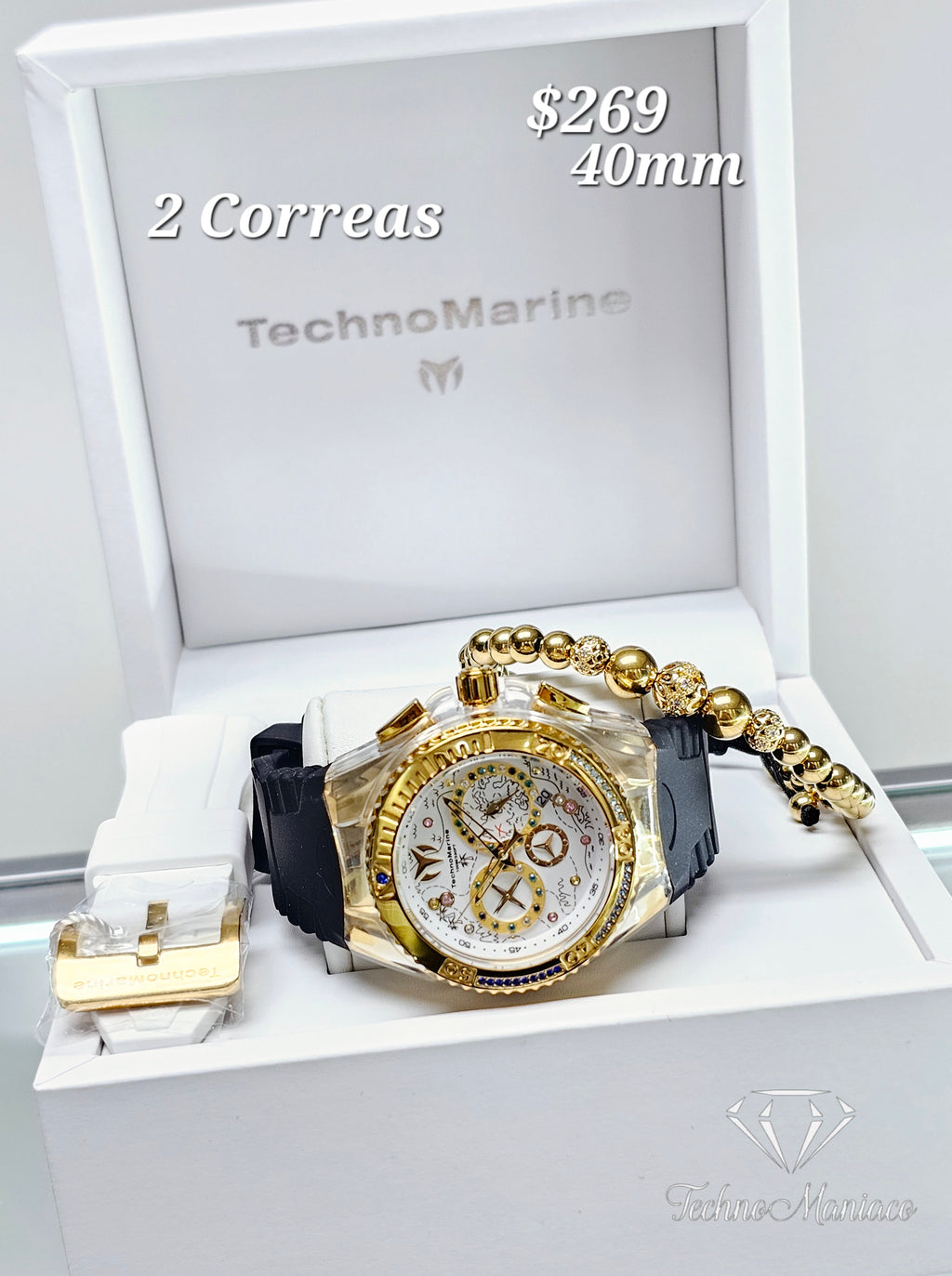 Cruise Dream 40mm/ 2 Correas Gold/White