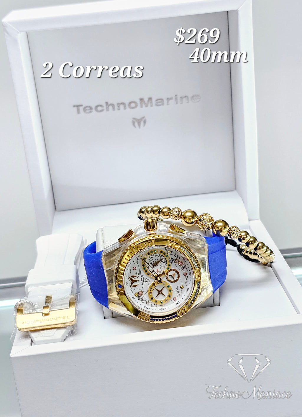 Cruise Glitz 40mm Gold/White 2 Correas