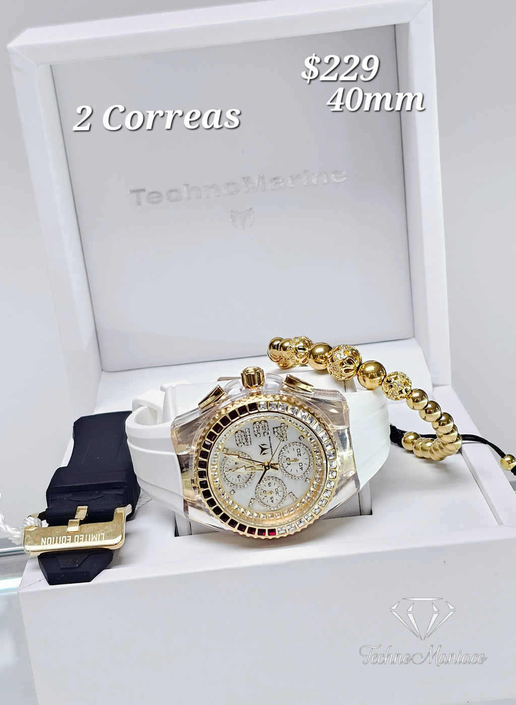 Cruise Glitz 40mm Gold/White 2 Correas