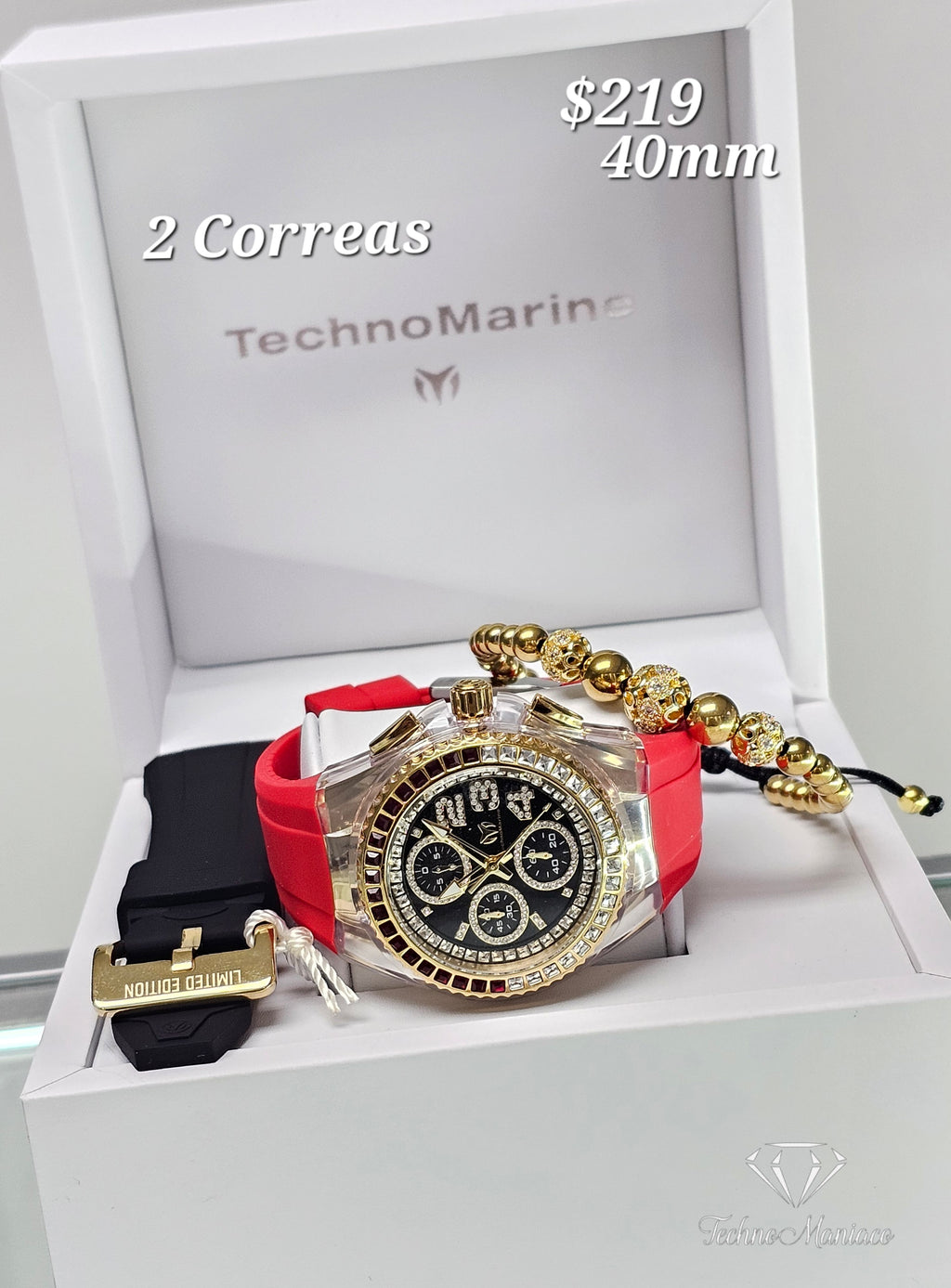 Cruise Glitz 40mm Gold/Black/Red 2 Correas