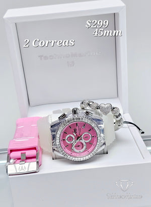 Cruise 45mm Baguettes Edition 2 Correas Silver/Pink