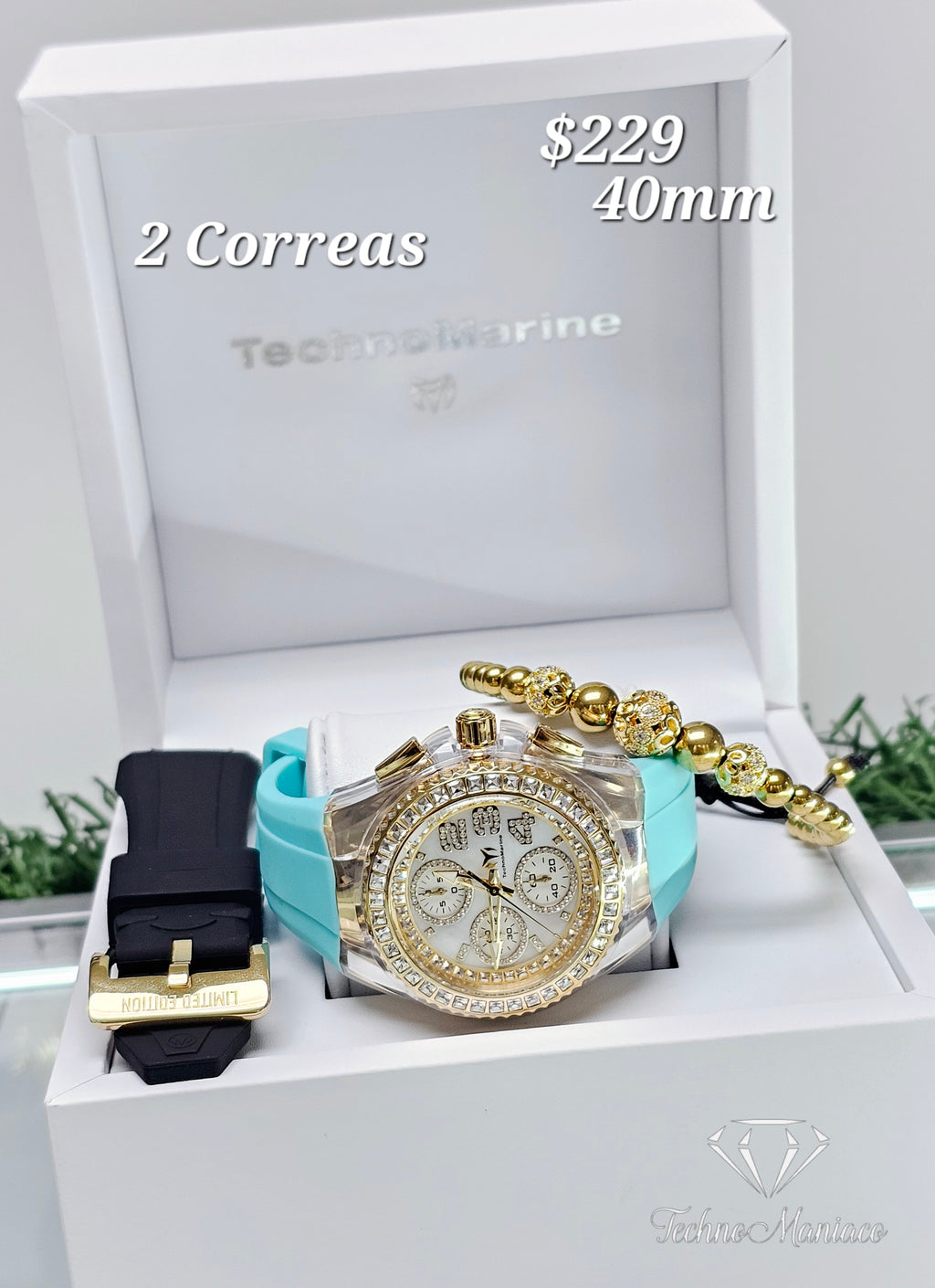 Cruise Glitz 40mm 2 Correas Gold/White