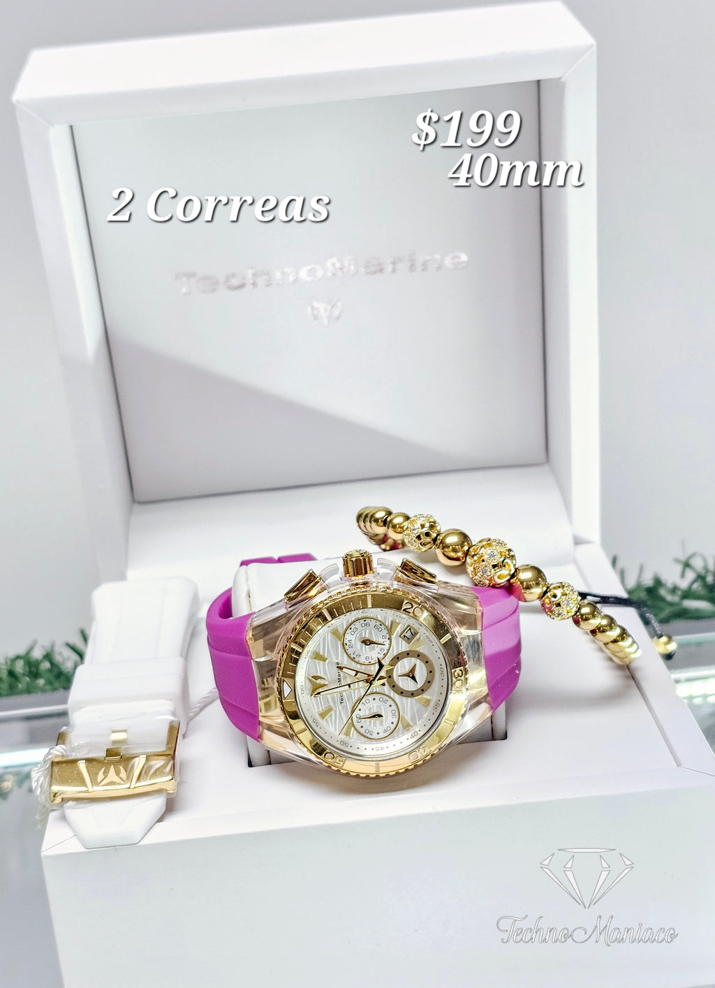 Cruise Star 40mm Gold/White 2 Correas