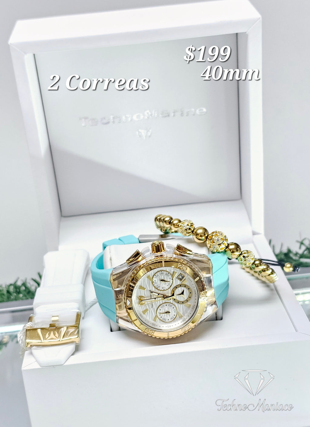 Cruise Star 40mm Gold/White 2 Correas