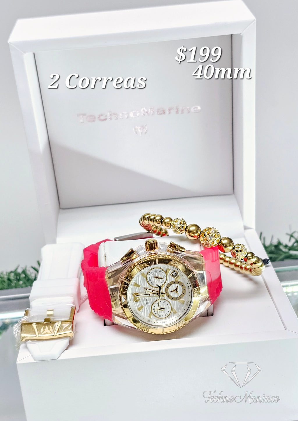 Cruise Star 40mm Gold/White 2 Correas