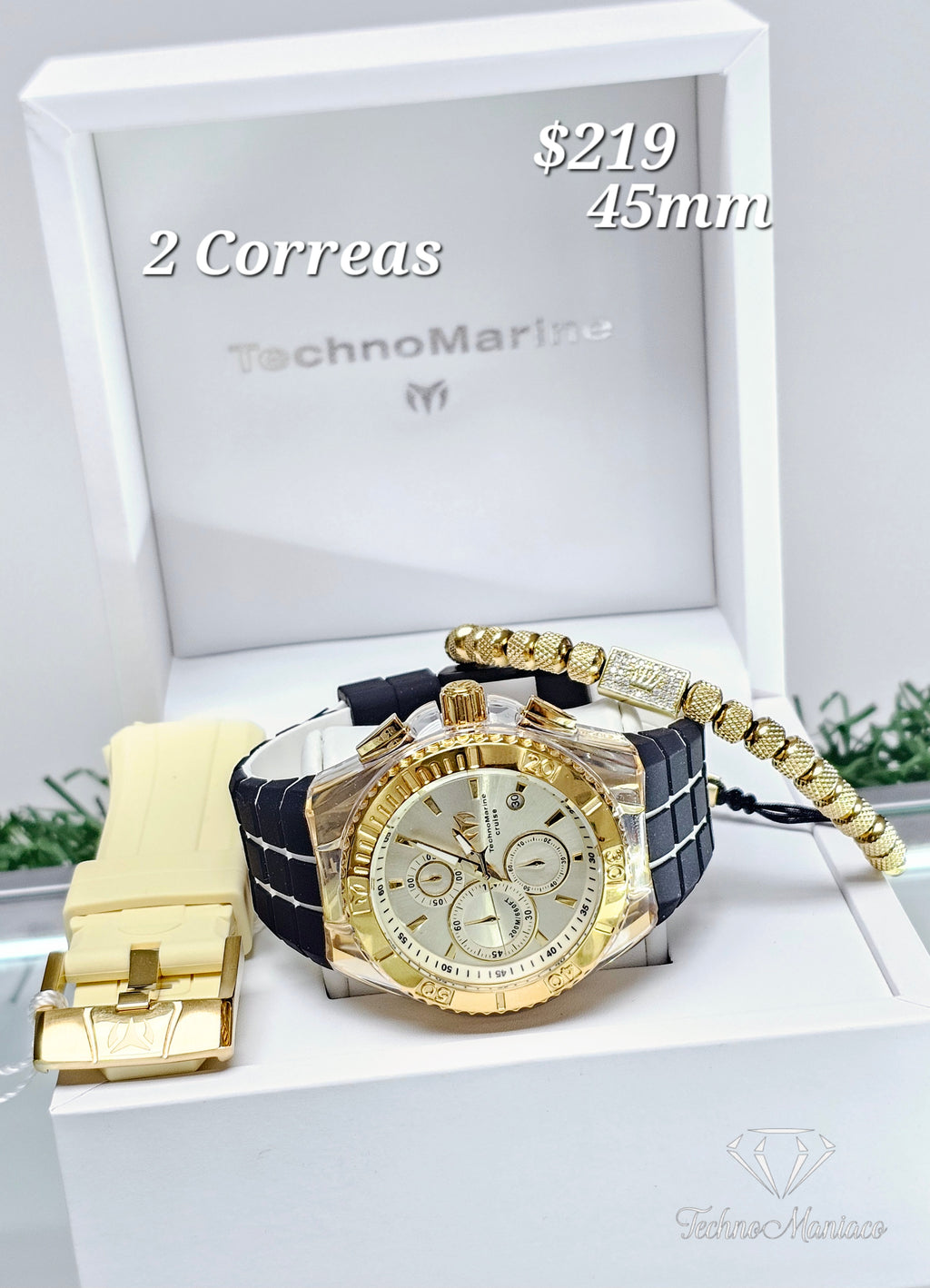 Cruise Champagne 45mm Gold/Gold 2 Correas