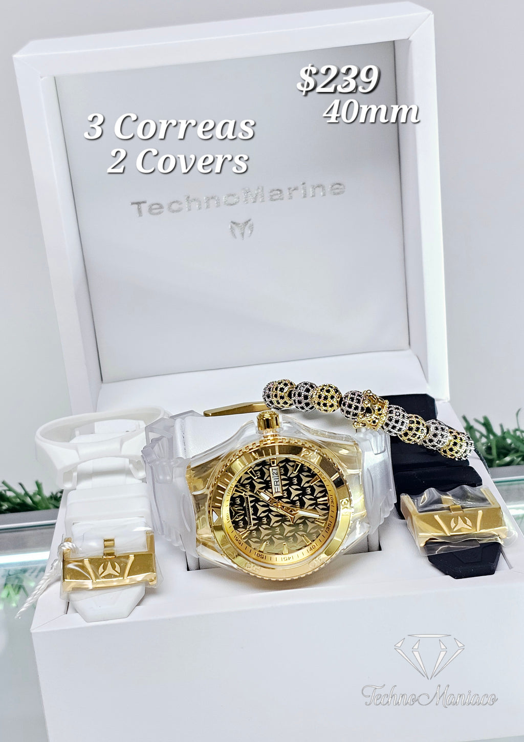 Cruise Monogram 40mm 3 Correas/2 Covers Gold/Gold