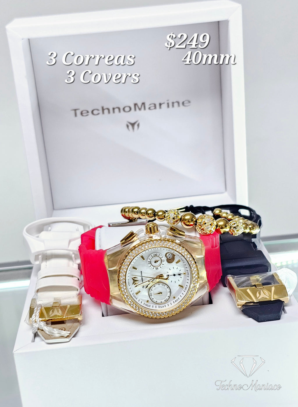 Cruise Valentine 40mm 3 Correas/3 Covers Gold/White