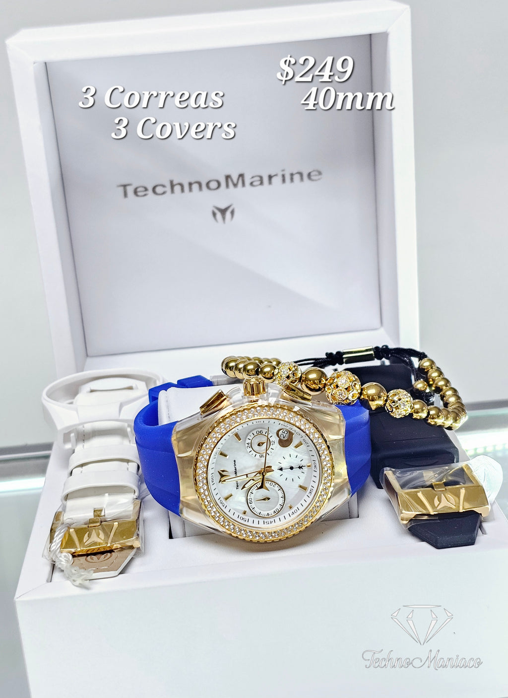 Cruise Valentine 40mm 3 Correas/3 Covers Gold/White