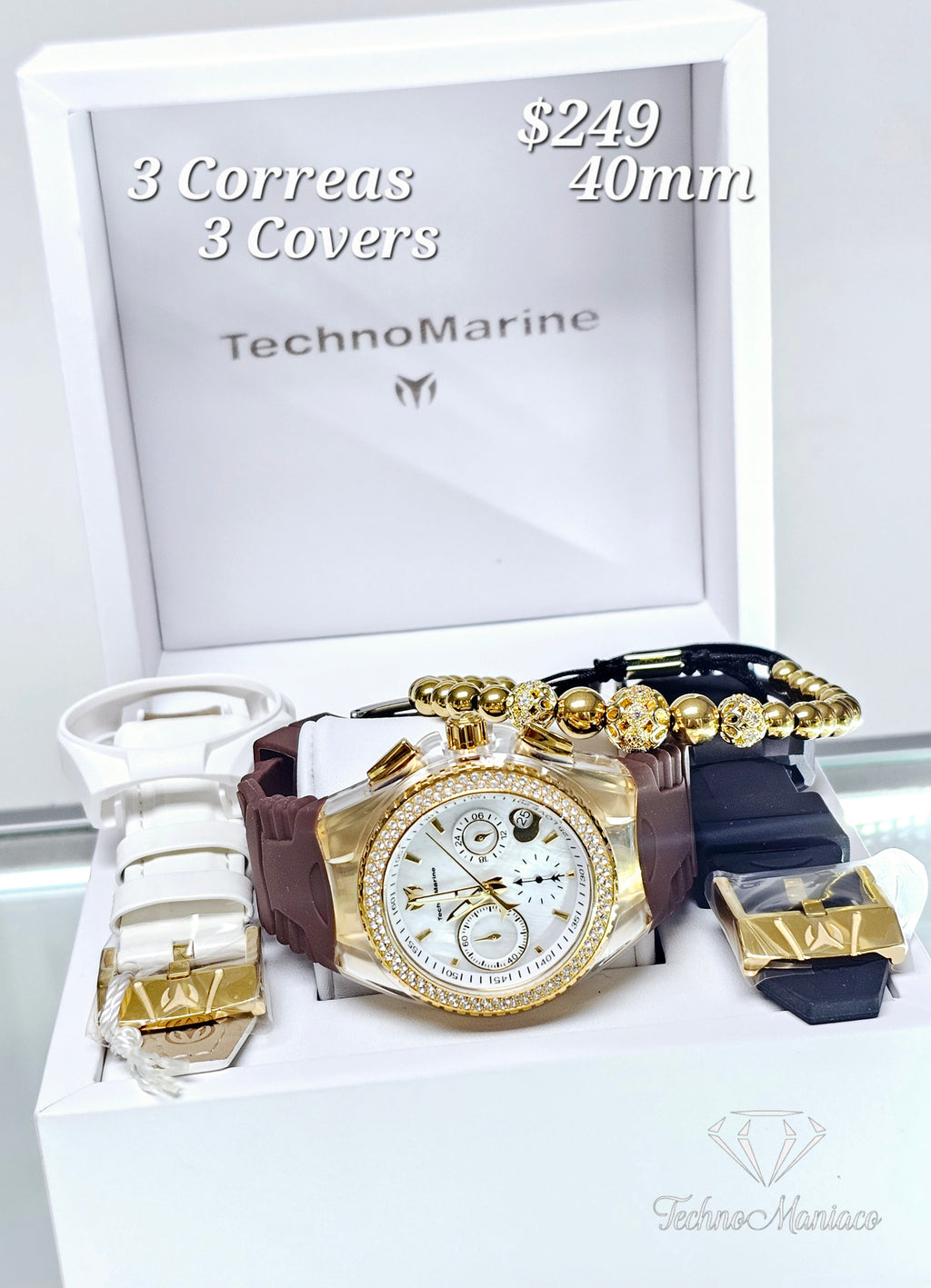 Cruise Valentine 40mm 3 Correas/3 Covers Gold/White