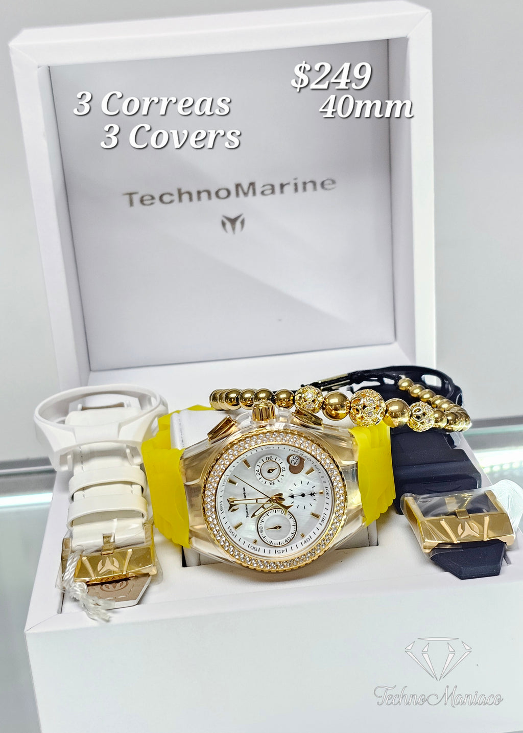 Cruise Valentine 40mm 3 Correas/3 Covers Gold/White