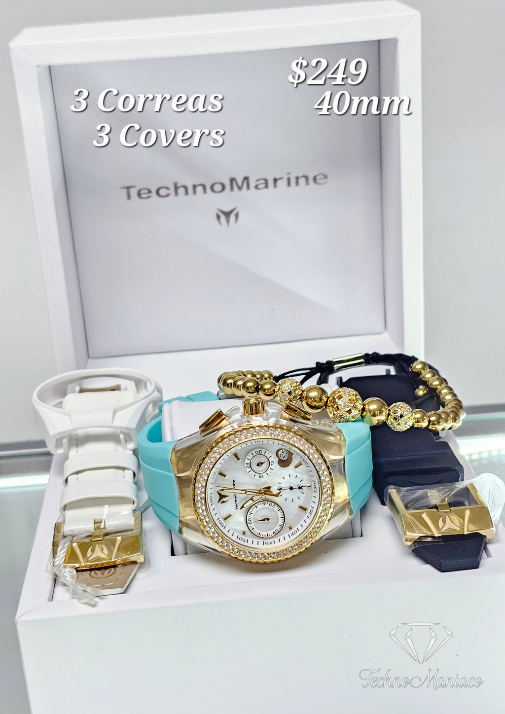 Cruise Valentine 40mm 3 Correas/3 Covers Gold/White