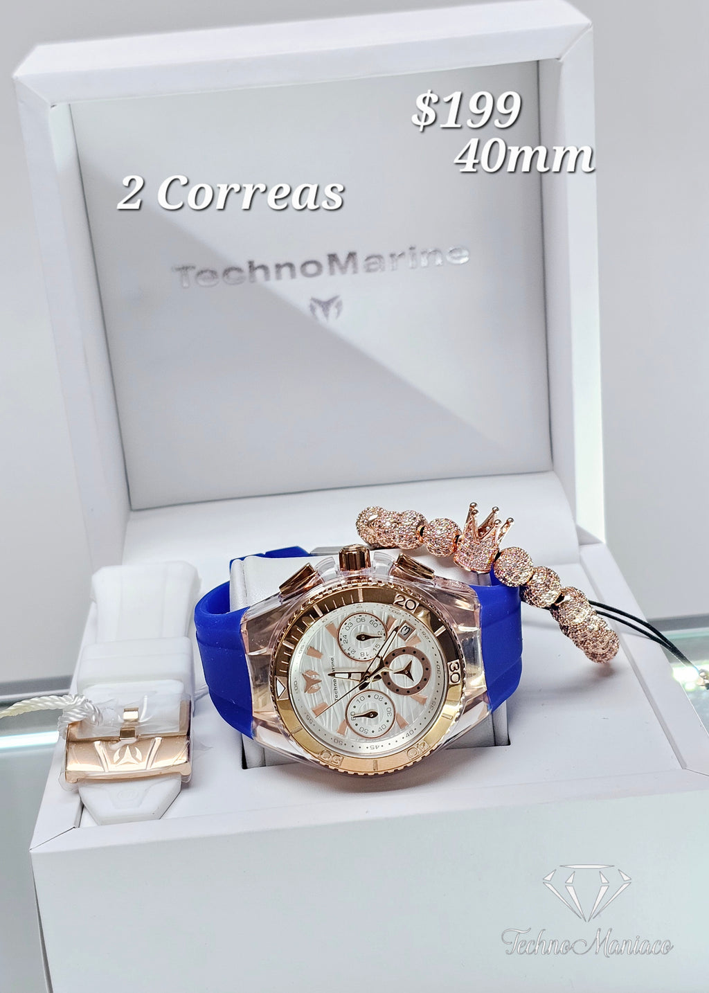 Cruise Star 40mm Rose Gold/White 2 Correas