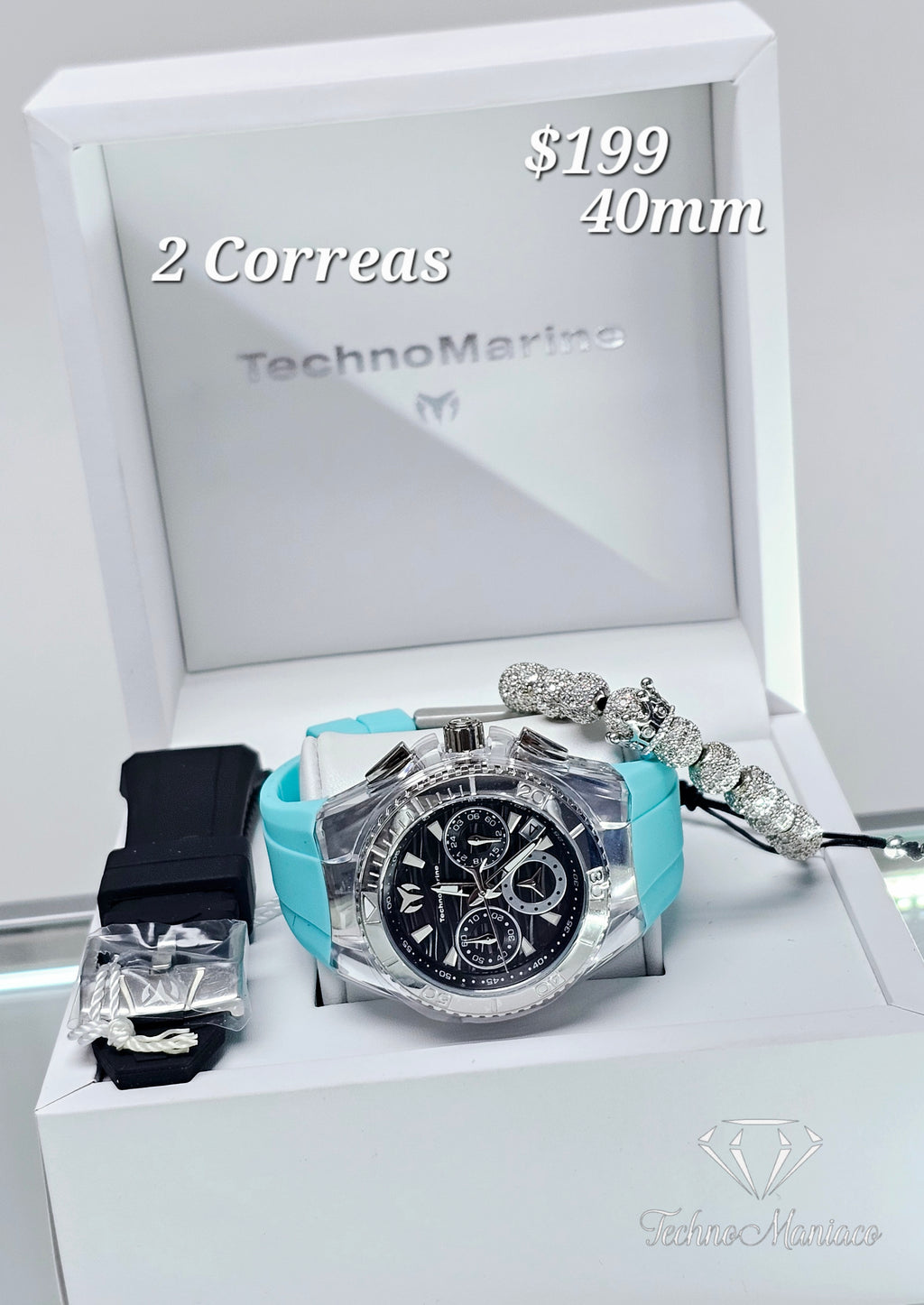 Cruise Star 40mm Silver/Black 2 Correas