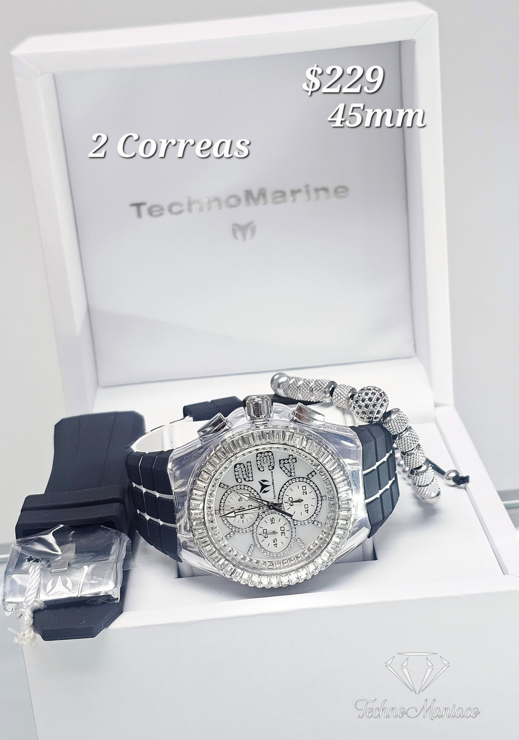 Cruise Glitz 45mm Silver/Black 2 Correas