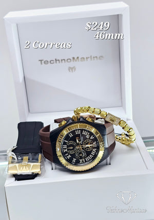 Cruise Star Black Dial 46mm 2 Correas Gold/Black