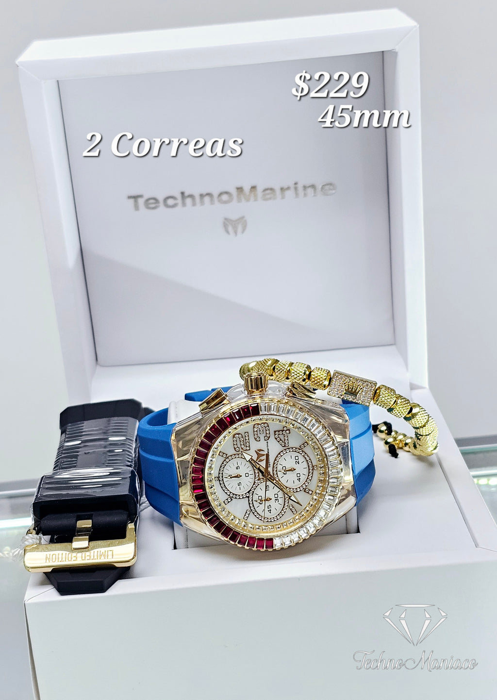 Cruise Glitz 45mm 2 Correas Gold/White/Red