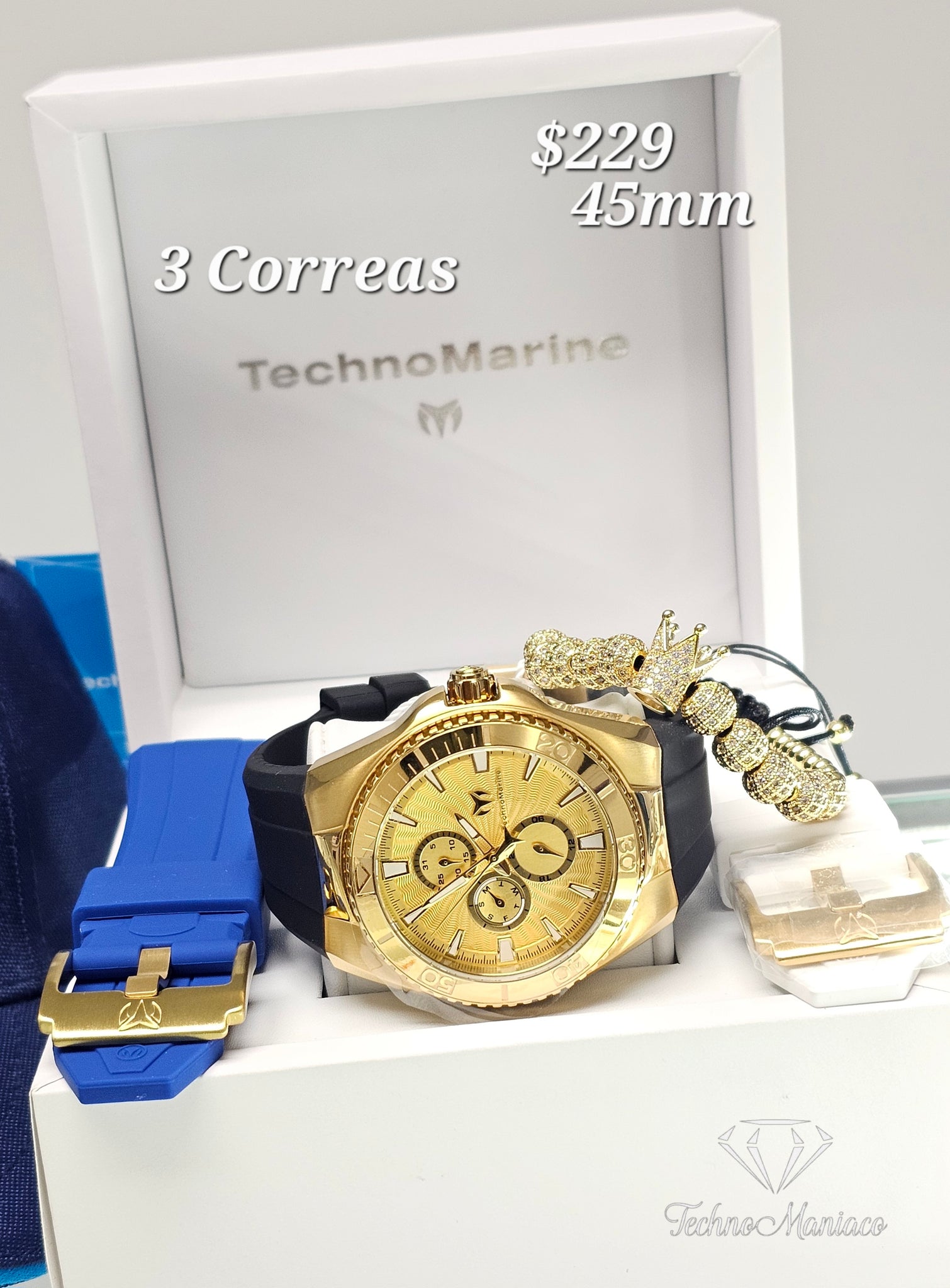 Cruise California 2025 45mm 3 Correas Gold/Gold