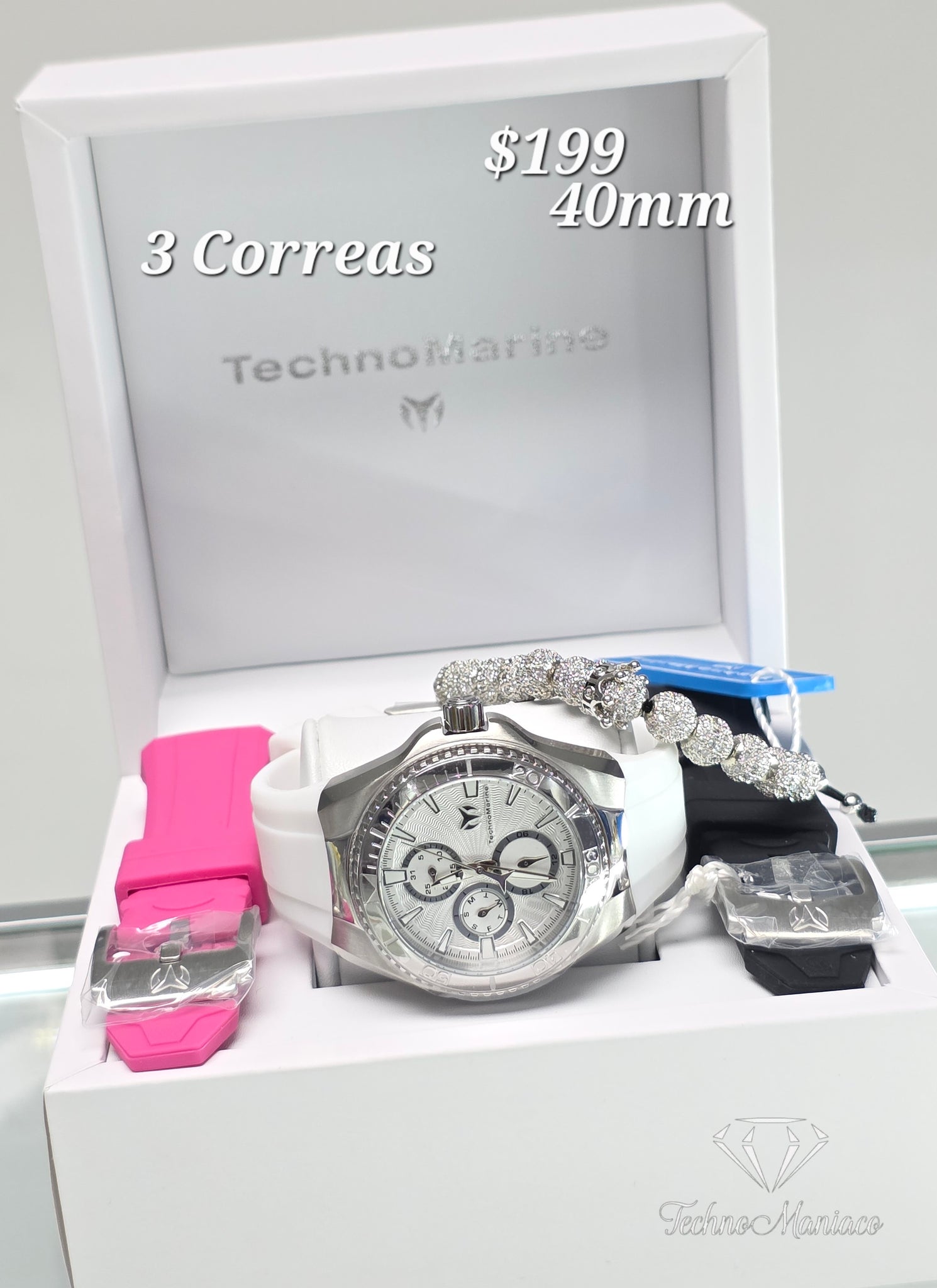 Cruise California 2025 40mm Silver/White 3 Correas