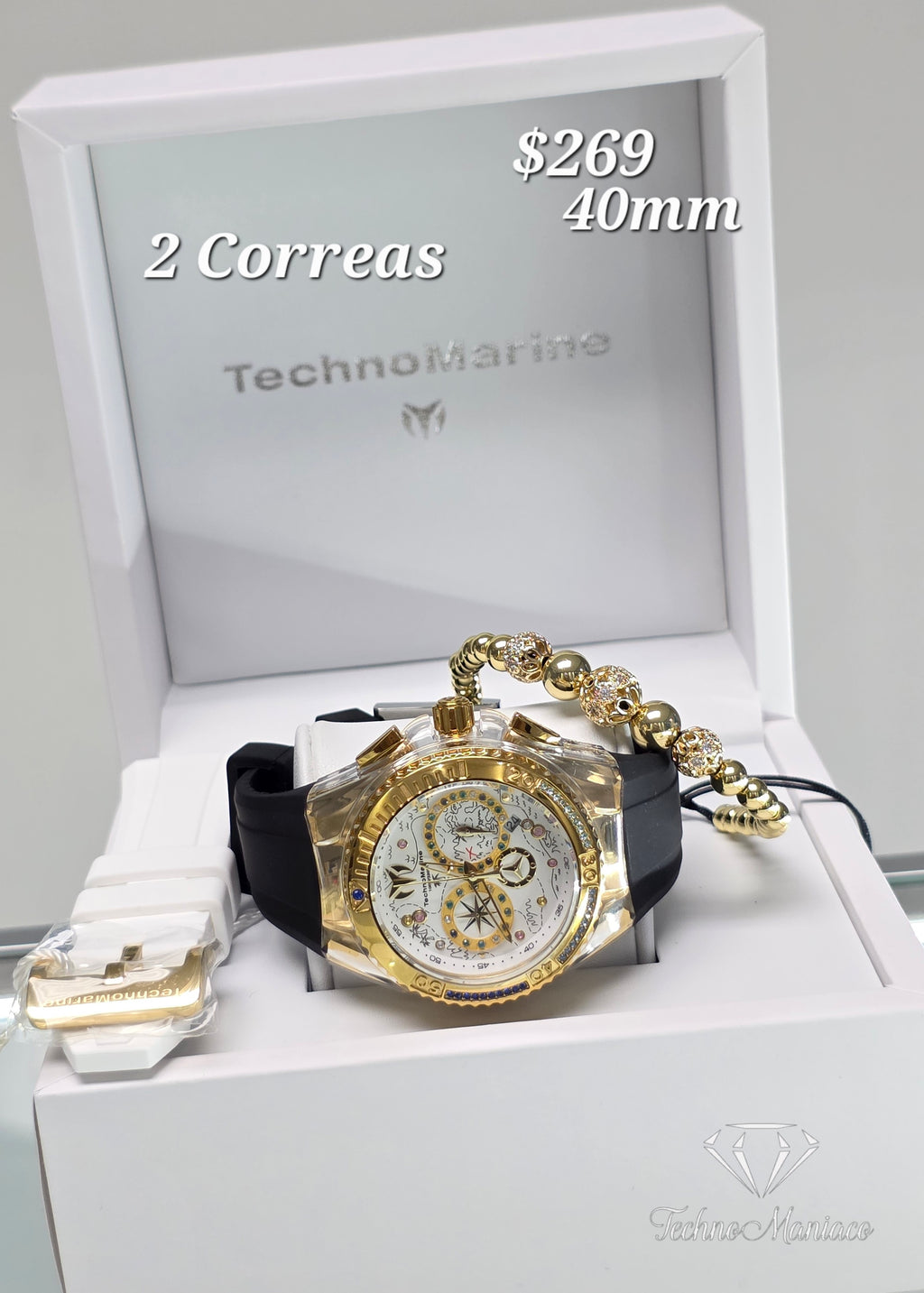 Cruise Dream 40mm/ 2 Correas Gold/White