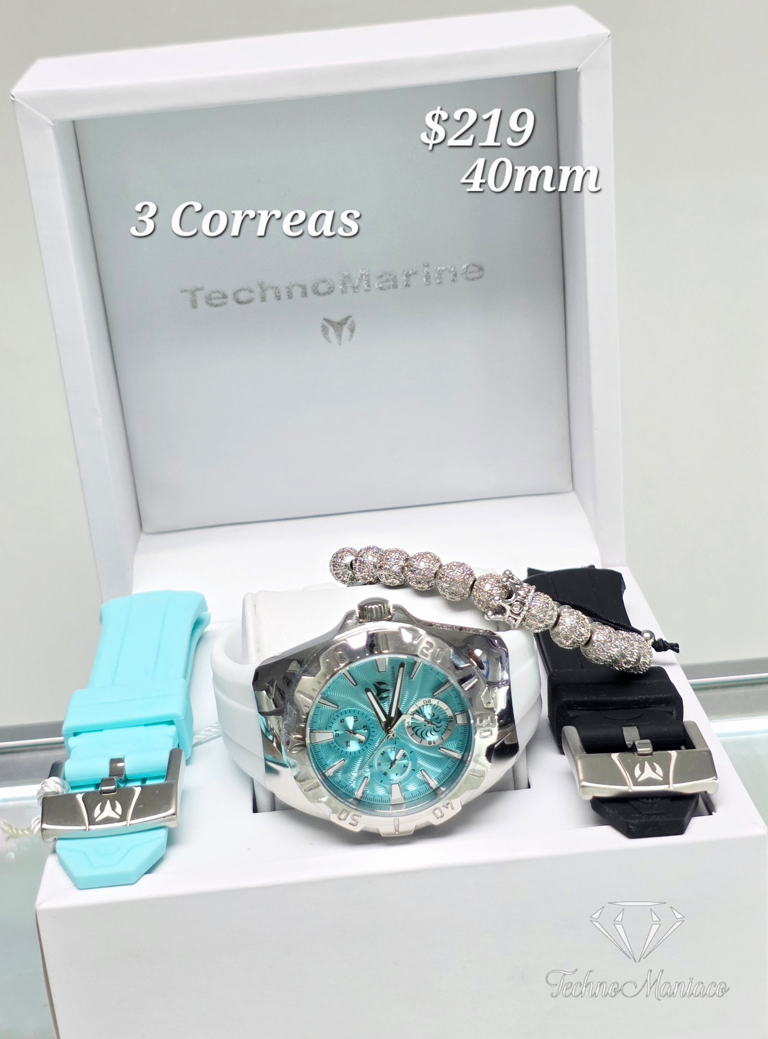 Cruise Original 40mm Silver/Light Blue 3 Correas